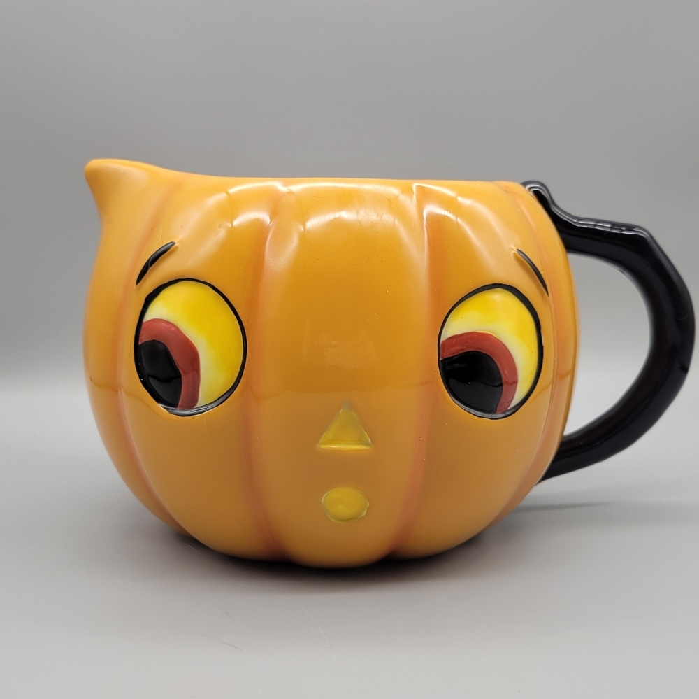 Retro Pumpkin Pitcher or Halloween Candy Bowl Vintage Style Vintage Halloween